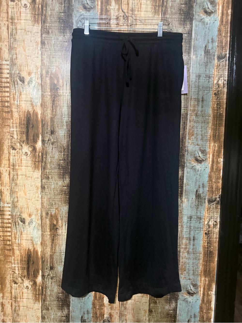 Relaxed Black Wide-Leg Pants with Drawstring Waist